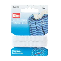 Prym 1m Knopfloch Elastic glattes Band Gummiband 18 mm weiß