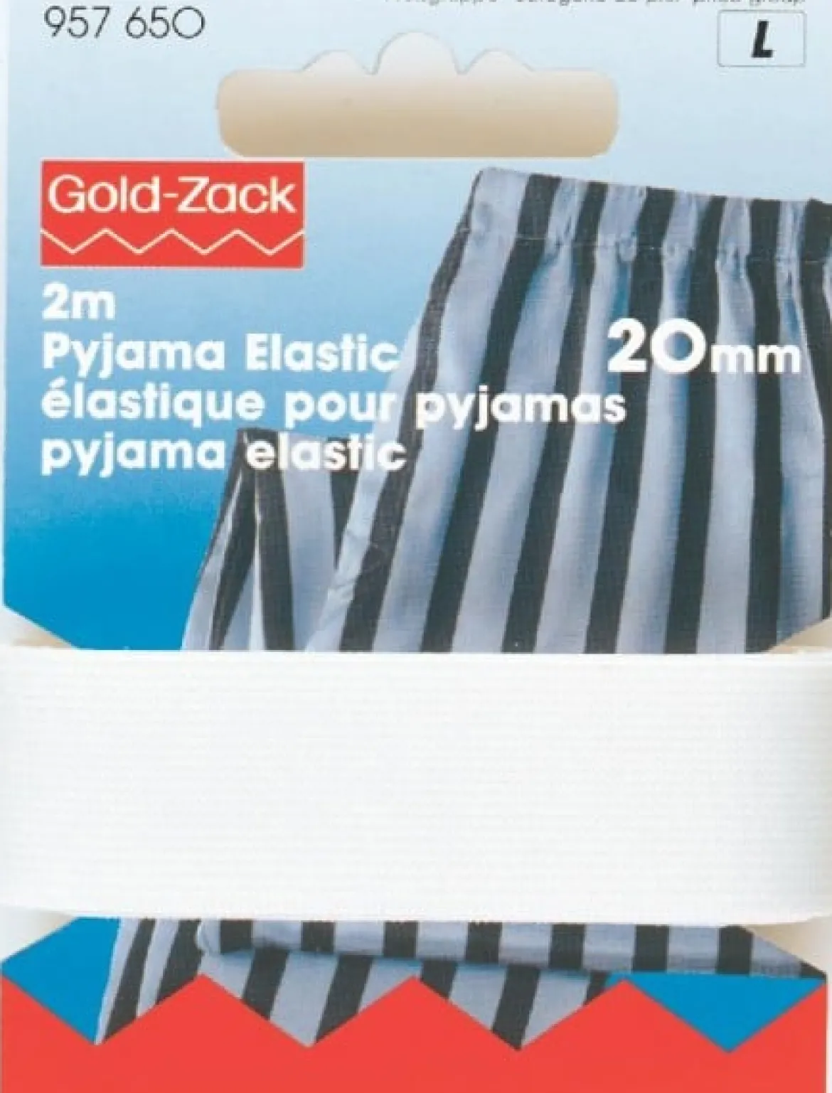 Prym 2m Pyjama Elastic Gummiband 20 mm weiß