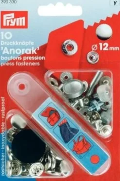 Prym 10 NF-Druckknopf ANORAK MS silberfarbig 12 mm