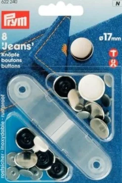 Prym NF-Jeans-Knöpfe MS silberfarbig glatt 17 mm