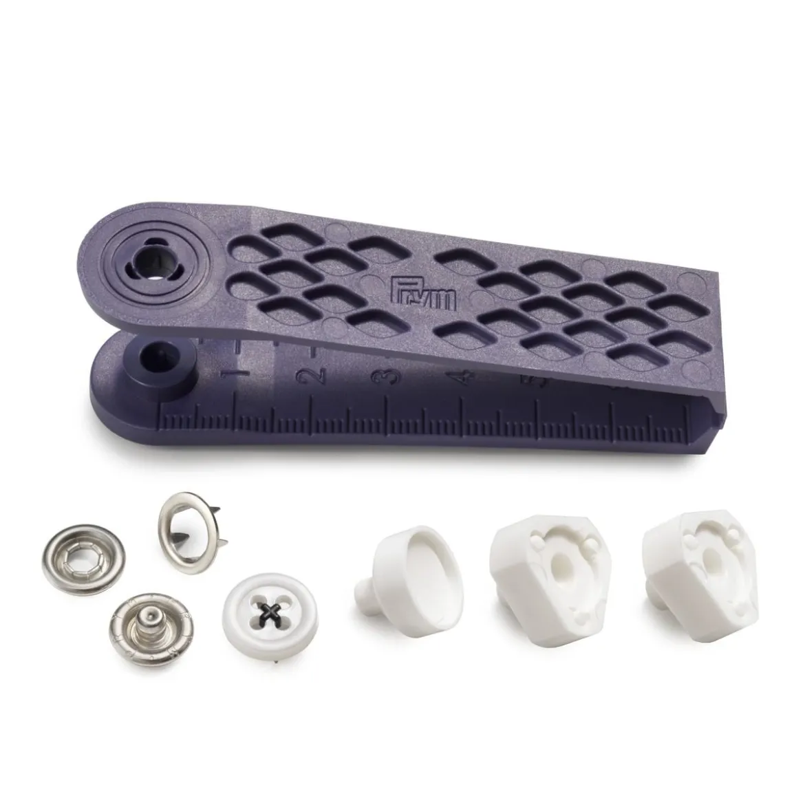 Prym Nähfrei Druckknopf Jersey Annähoptik weiß Fadenfarbe schwarz 7 Stück 12mm
