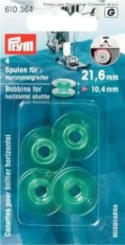 Prym 4 Nähmaschinen Spulen Horizontalgreifer 21,6mm