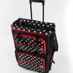 Prym Nähmaschinen Trolley Tasche Dots schwarz weiß 44x22x36cm