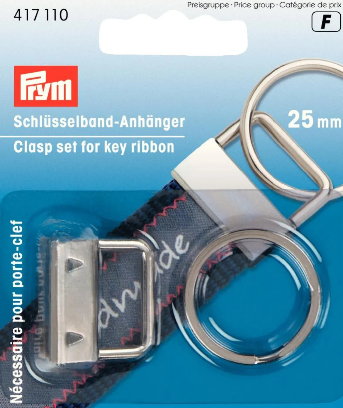 Prym Schlüsselband Anhänger silber 2,5x2,5cm