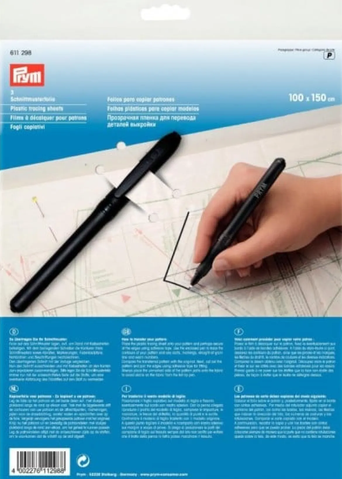 Prym Schnittmusterfolien 1 x 1,5 m mit Stift