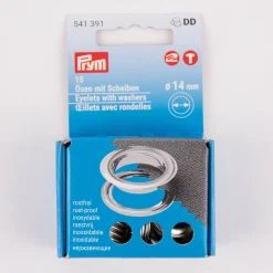 Prym Ösen mit Scheiben aus Messing silberfarben silber 14mm