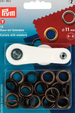 Prym Ösen mit Scheiben messing Ø11mm 15 Stück