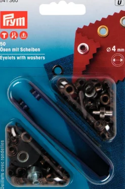 Prym Ösen mit Scheiben messing Ø4mm 50 Stück