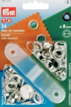 Prym Ösen und Scheiben MS silberfarbig 8,0 mm