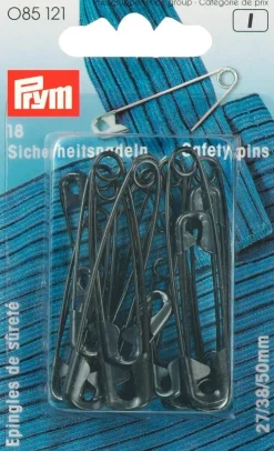 Prym Sicherheitsnadeln schwarz 18 Stück 27/38/50mm