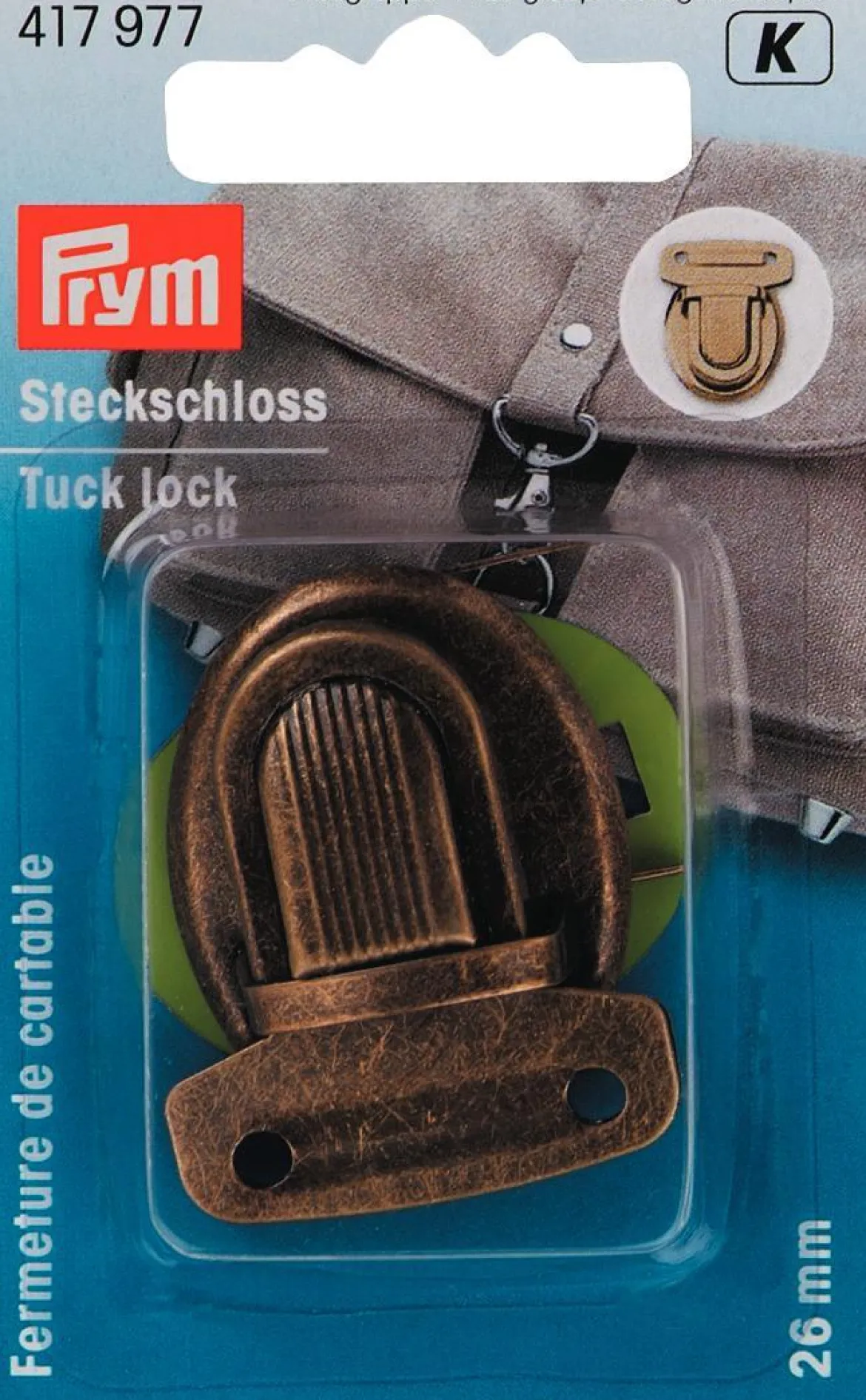 Prym Steckschloss Metall 26mm altmessing