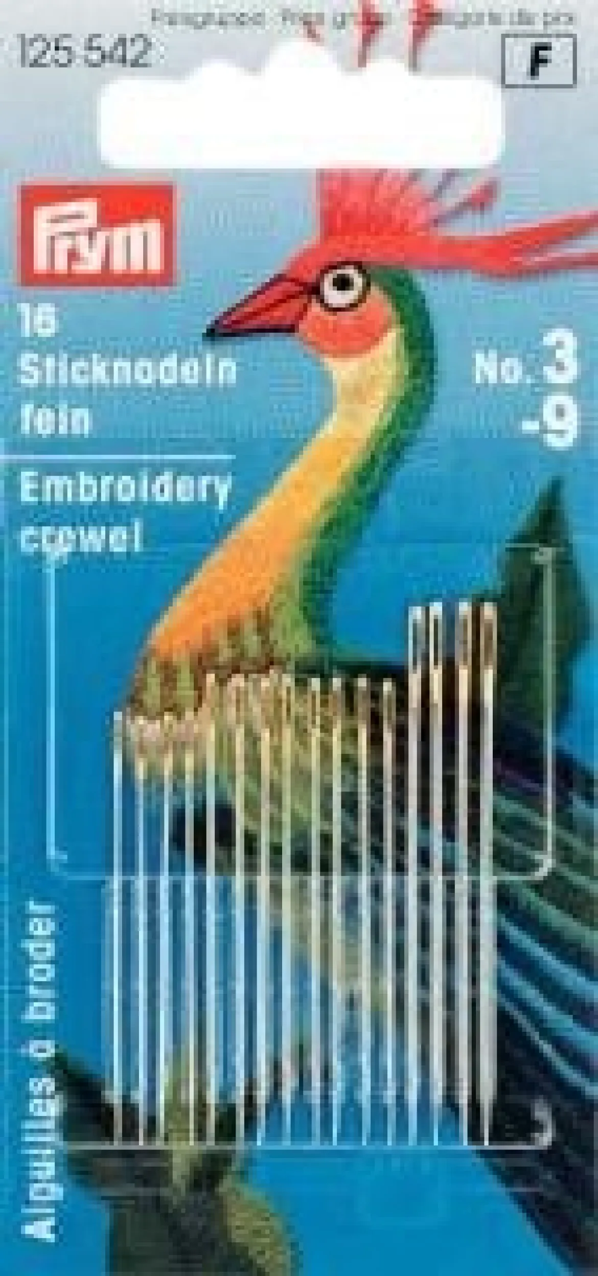 Prym 16 Sticknadeln No.3-9 silberfarbig