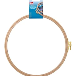 Prym Stickrahmen rund aus Buchenholz mit Messing Verstellschraube 25cm