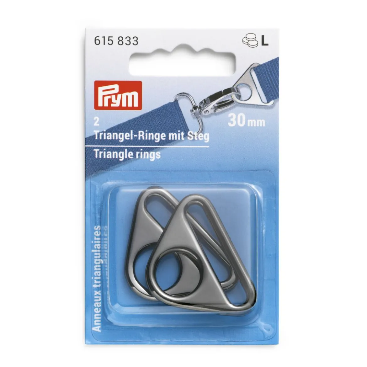 Prym Triangel-Ringe mit Steg gunmetal 30mm