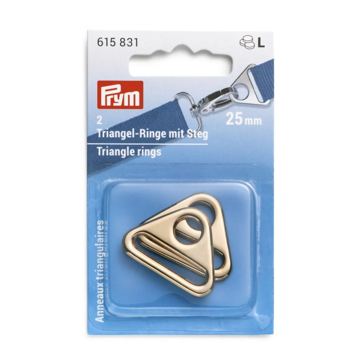 Prym Triangel-Ringe mit Steg new gold 25mm