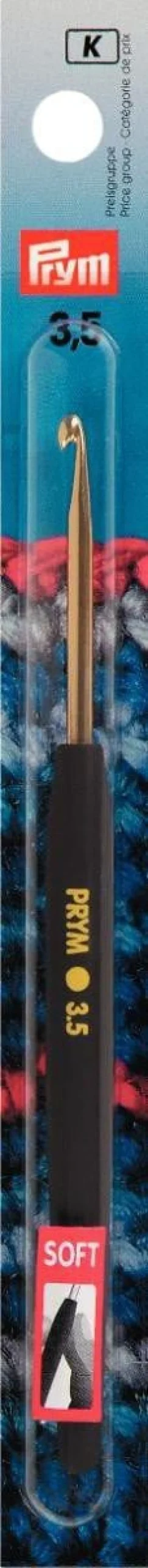 Prym Woll-Häkelnadel 3,5 Soft Griff ALU silber Länge: 14cm
