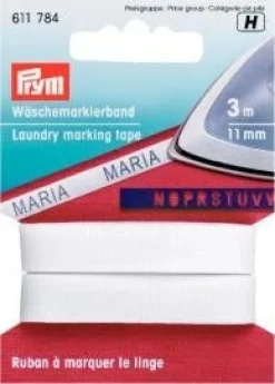 Prym Wäschemarkierband BW bügelbar 11mm weiß