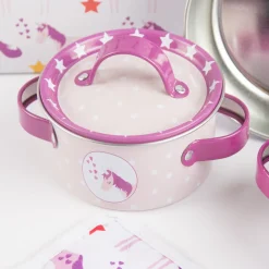 Puppentopfset Kinder-Kochset Kochgeschirr Einhorn 9teilig