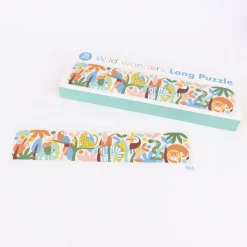 Puzzle aus Pappe Wild Wonders beige türkis bunt 40x14x4cm