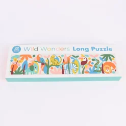 Puzzle aus Pappe Wild Wonders beige türkis bunt 40x14x4cm