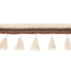 Quasten Borte Trio beige grün braun Breite: 25mm