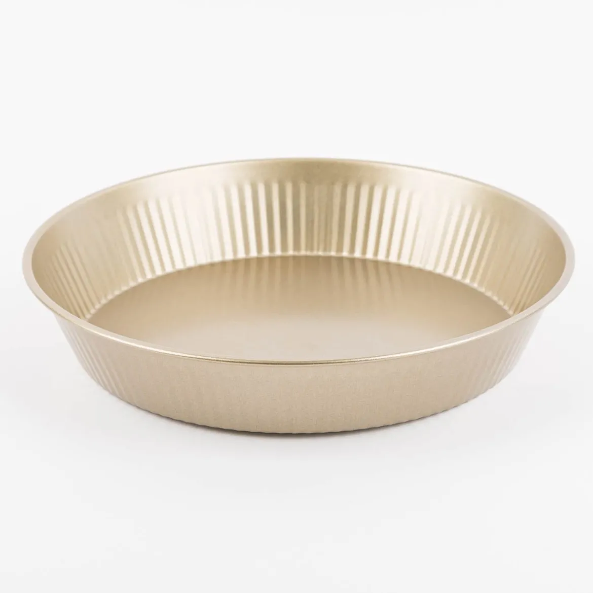 Quiche Backform rund aus Metall goldfarbig 27,7x5cm