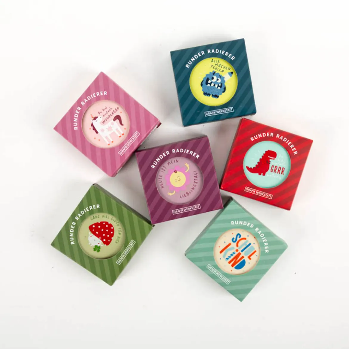 Radiergummi "Alle machen Fehler" runder Radiergummi 5,5cm von Grafik Werkstatt