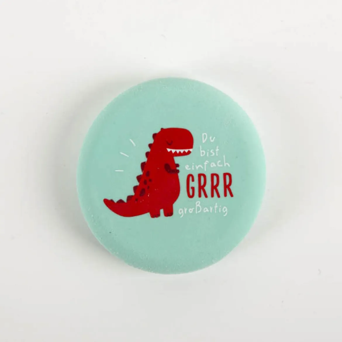 Radiergummi "GRRR..." Dino runder Radiergummi 5,5cm von Grafik Werkstatt