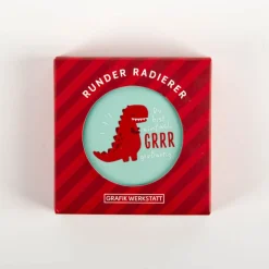 Radiergummi "GRRR..." Dino runder Radiergummi 5,5cm von Grafik Werkstatt
