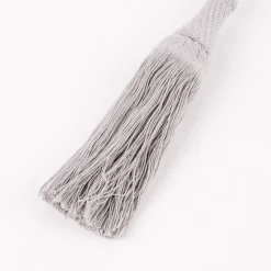 Raffhalter-Kordel 70cm mit Quaste 20cm grau aus Baumwolle