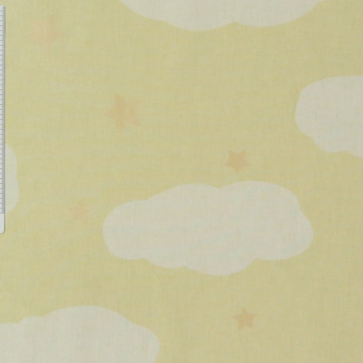 Rasch Bambino Dekostoff Baumwollstoff Gardinenstoff Meterware Himmel Wolken Sterne gelb 150cm
