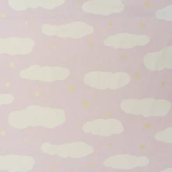 Rasch Bambino Dekostoff Baumwollstoff Gardinenstoff Meterware Himmel Wolken Sterne rosa 150cm