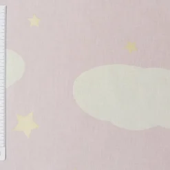 Rasch Bambino Dekostoff Baumwollstoff Gardinenstoff Meterware Himmel Wolken Sterne rosa 150cm