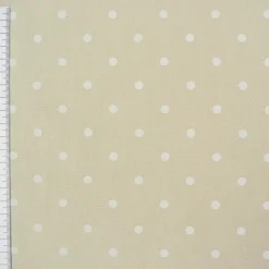 Rasch Bambino Dekostoff Baumwollstoff Gardinenstoff Meterware Punkte beige 150cm