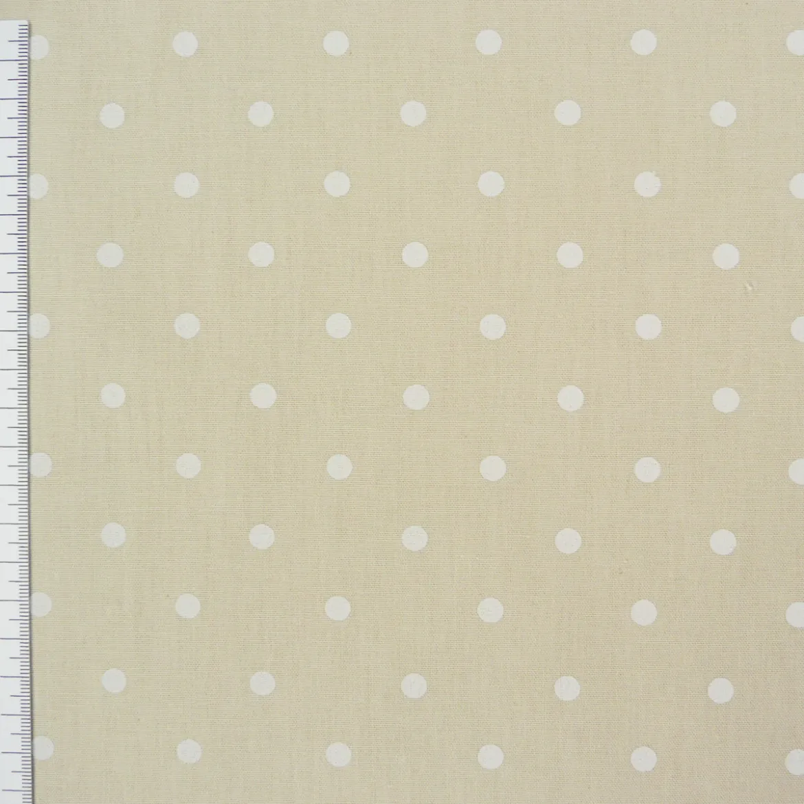 Rasch Bambino Dekostoff Baumwollstoff Gardinenstoff Meterware Punkte beige 150cm