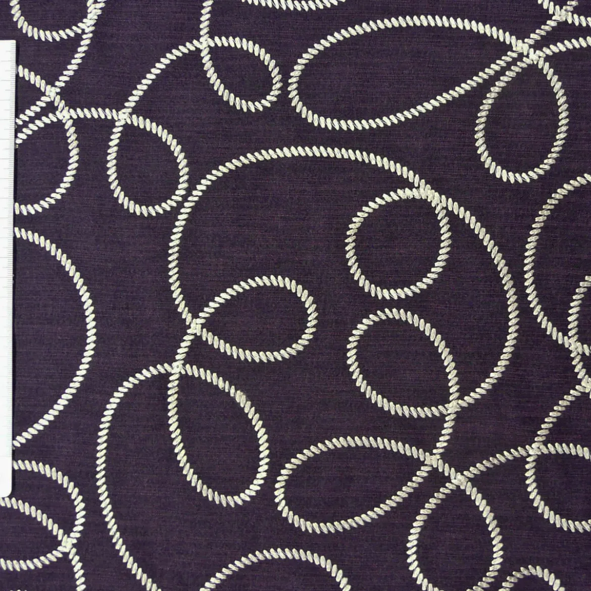 Rasch Dekostoff Gardinenstoff Stickerei Meterware Fly Way aubergine 140cm