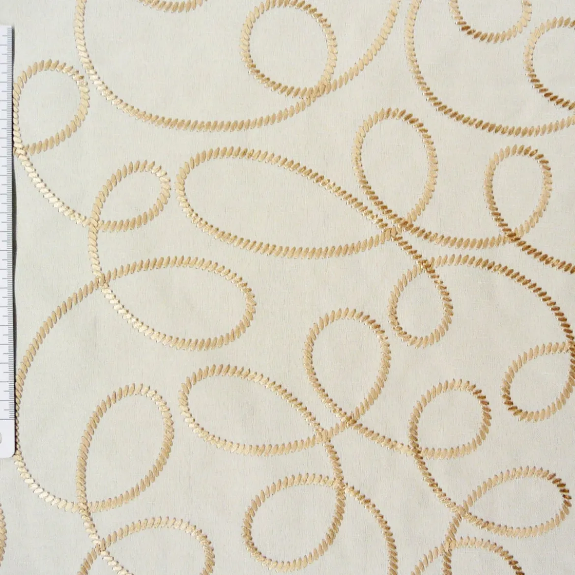 Rasch Dekostoff Gardinenstoff Stickerei Meterware Fly Way creme 140cm