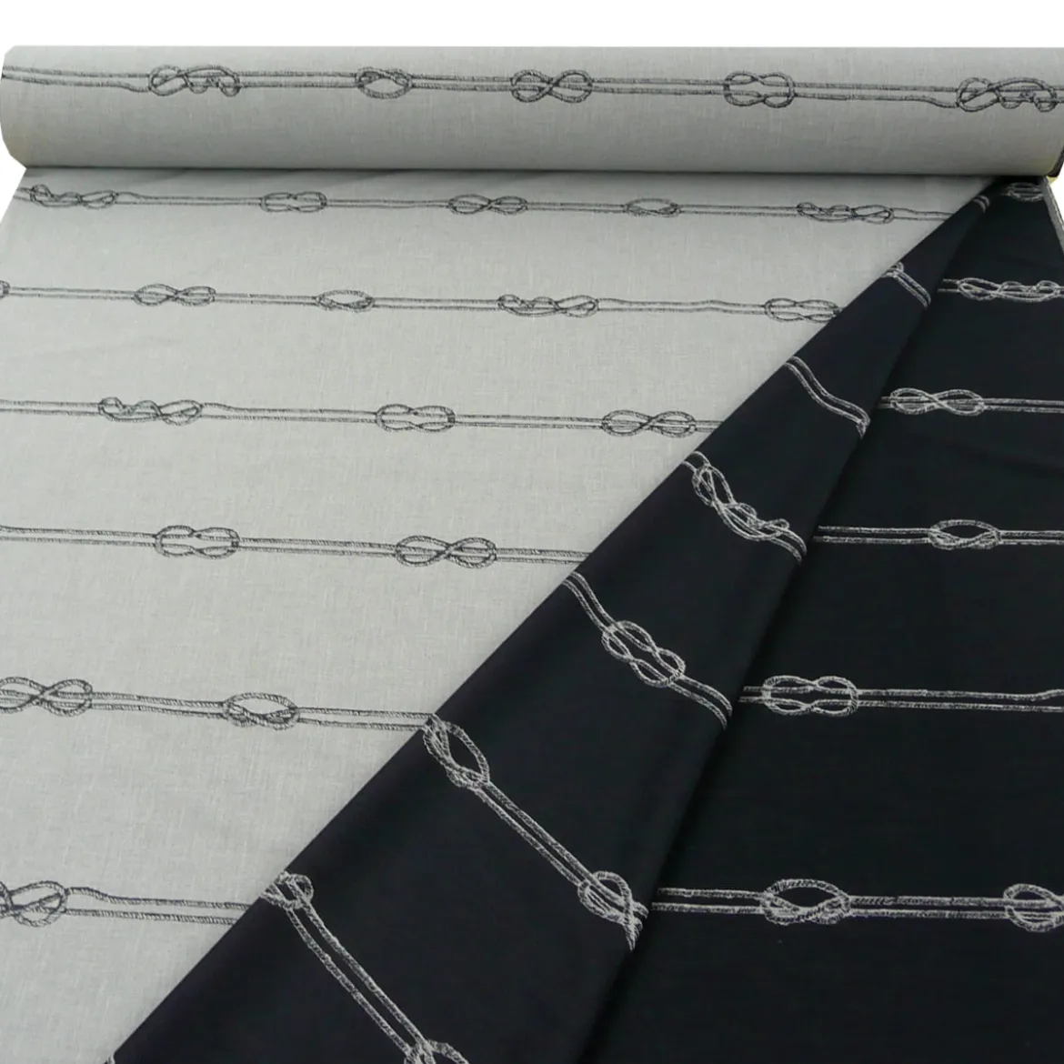 Rasch Dekostoff Vorhangstoff Wendestoff raumhoch Sailor´s Stripe grau 308cm