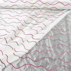 Rasch Organza Gardinenstoff Stickerei Meterware Stores Easy Way Wellen weiß pink lila rot 280cm