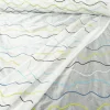 Rasch Organza Gardinenstoff Stickerei Meterware Stores Easy Way Wellen weiß aqua grün schwarz 280cm