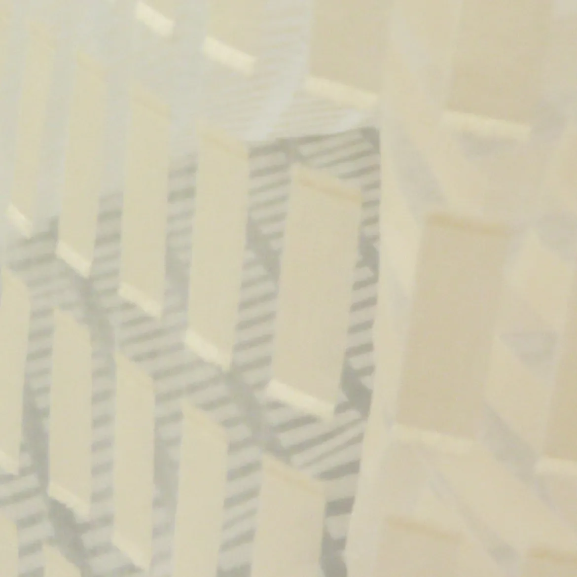Rasch Organza Scherli Stores Gardinenstoff Meterware Cube Rechtecke creme 300h