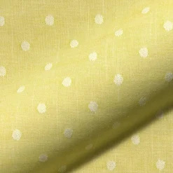 Rasch Textil Dekostoff Baumwollstoff Leinenoptik Bambino Fun Punkte gelb 1,40m Breite