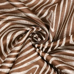 Rasch Textil Dekostoff Gardinenstoff Seidenoptik Stickerei Labyrinth braun creme 1,4m Breite