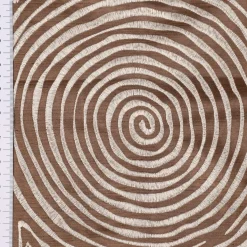 Rasch Textil Dekostoff Gardinenstoff Seidenoptik Stickerei Labyrinth braun creme 1,4m Breite