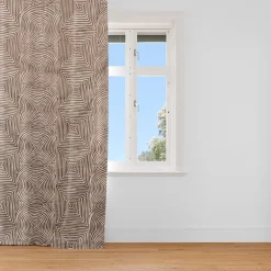 Rasch Textil Dekostoff Gardinenstoff Seidenoptik Stickerei Labyrinth braun creme 1,4m Breite