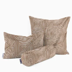 Rasch Textil Dekostoff Gardinenstoff Seidenoptik Stickerei Labyrinth braun creme 1,4m Breite