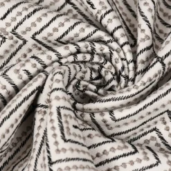 Rasch Textil Dekostoff Gardinenstoff Stickerei Grafik Arusha weiß schwarz grau 1,4m Breite