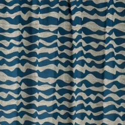 Rasch Textil Dekostoff Gardinenstoff raumhoch Atlantic Wellen blau beige 280cm