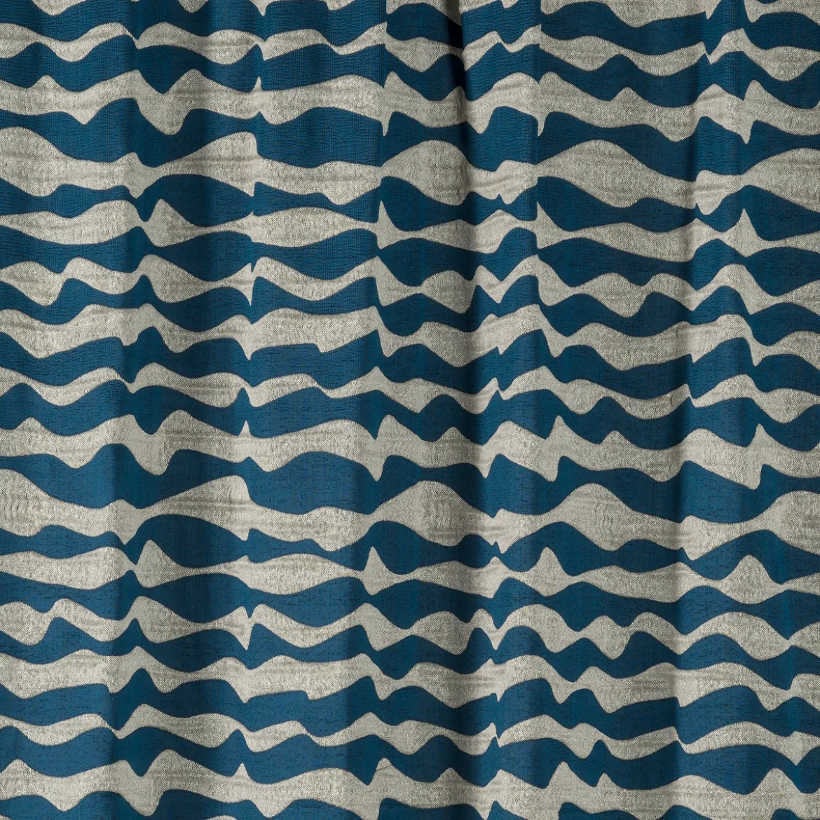 Rasch Textil Dekostoff Gardinenstoff raumhoch Atlantic Wellen blau beige 280cm
