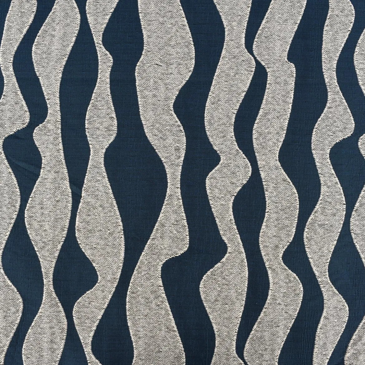 Rasch Textil Dekostoff Gardinenstoff raumhoch Atlantic Wellen blau beige 280cm